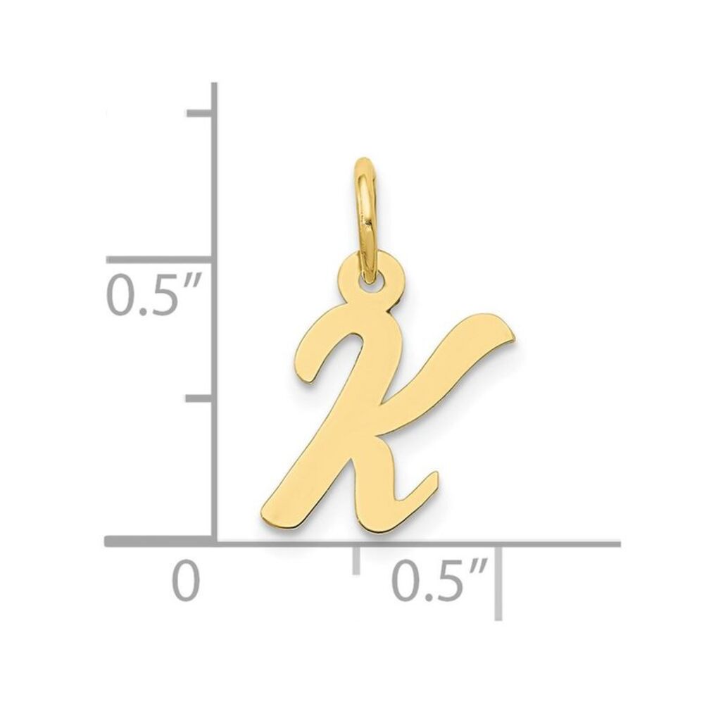 10k Yellow Gold Small Script Initial K Charm - image 3